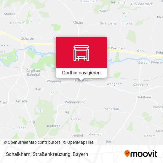 Schalkham, Straßenkreuzung Karte