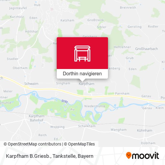 Karpfham B.Griesb., Tankstelle Karte