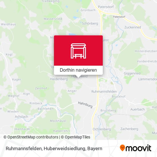 Ruhmannsfelden, Huberweidsiedlung Karte