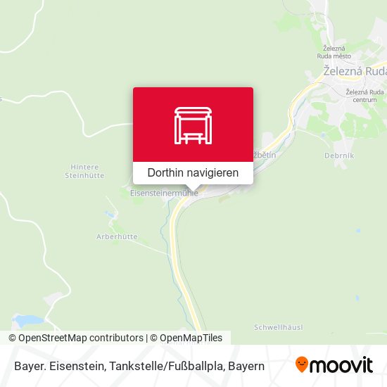 Bayer. Eisenstein, Tankstelle / Fußballpla Karte