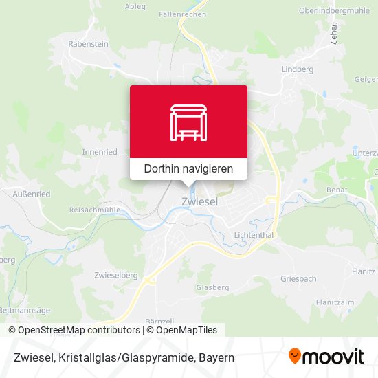 Zwiesel, Kristallglas / Glaspyramide Karte