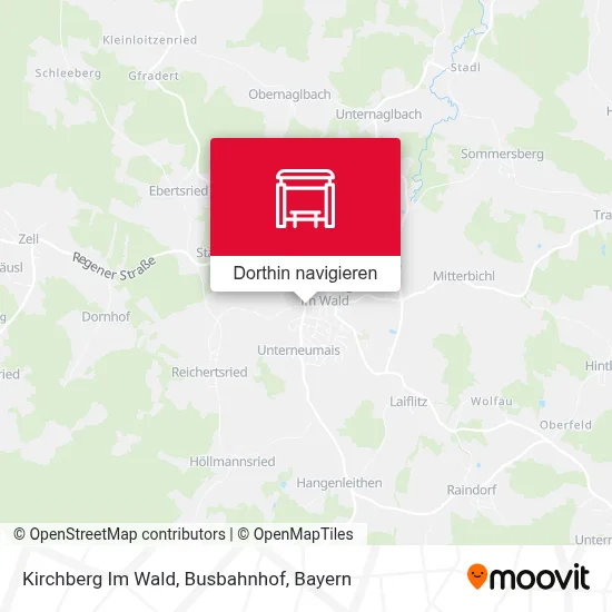 Kirchberg Im Wald, Busbahnhof Karte
