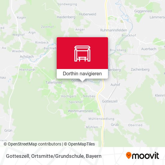 Gotteszell, Ortsmitte / Grundschule Karte