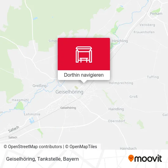 Geiselhöring, Tankstelle Karte