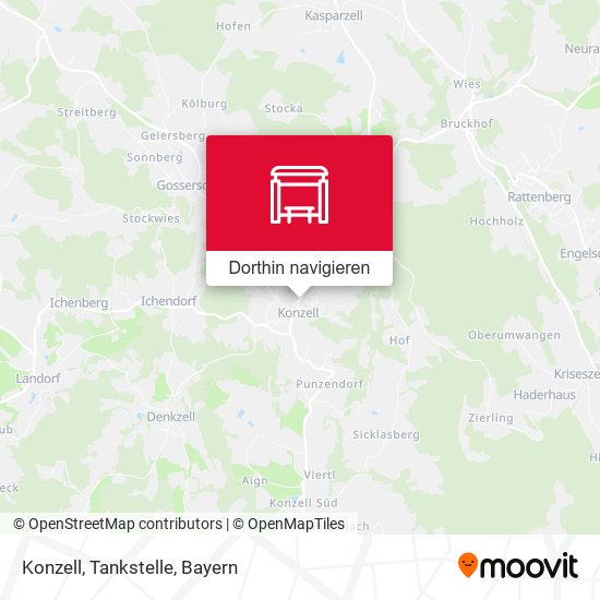 Konzell, Tankstelle Karte