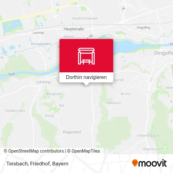 Teisbach, Friedhof Karte