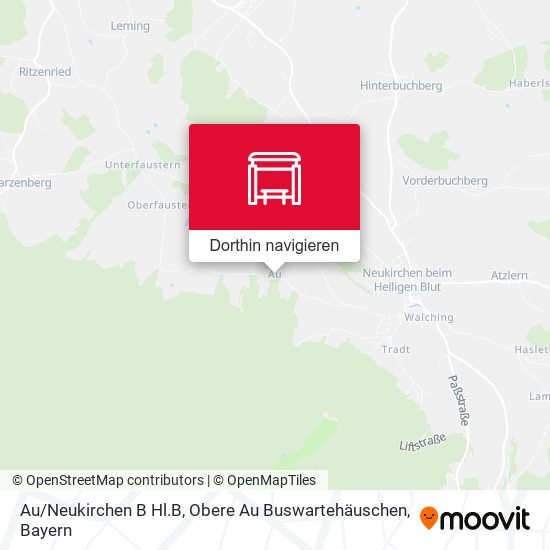 Au / Neukirchen B Hl.B, Obere Au Buswartehäuschen Karte