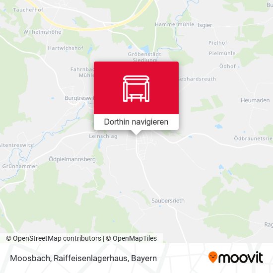 Moosbach, Raiffeisenlagerhaus Karte