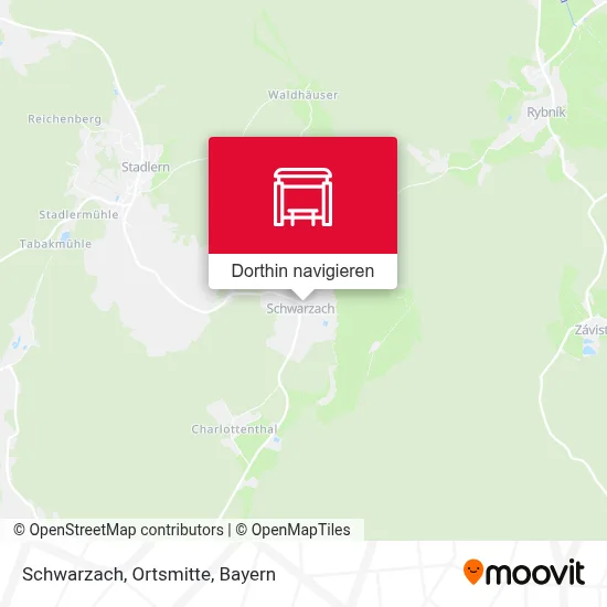 Schwarzach, Ortsmitte Karte