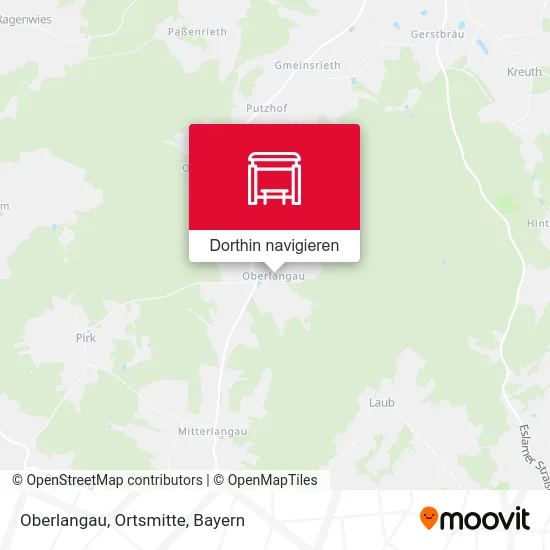 Oberlangau, Ortsmitte Karte