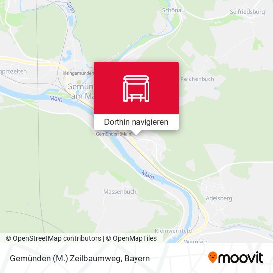 Gemünden (M.) Zeilbaumweg Karte