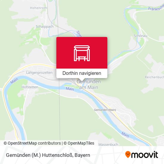 Gemünden (M.) Huttenschloß Karte