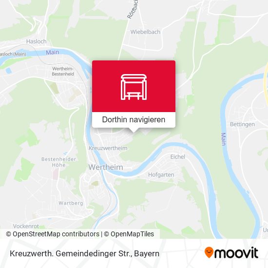 Kreuzwerth. Gemeindedinger Str. Karte
