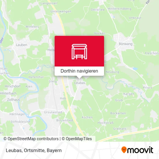 Leubas, Ortsmitte Karte