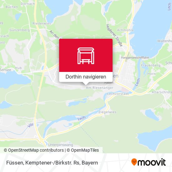 Füssen, Kemptener-/Birkstr. Rs Karte