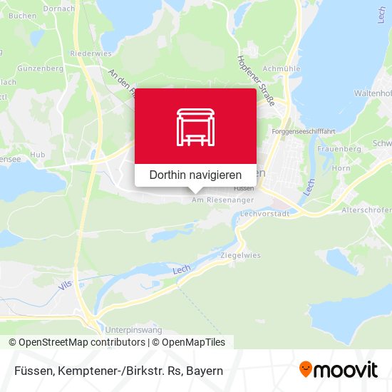Füssen, Kemptener-/Birkstr. Rs Karte