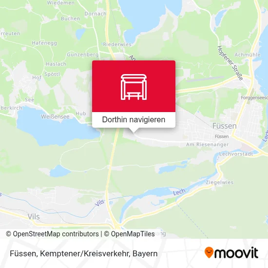 Füssen, Kemptener/Kreisverkehr Karte
