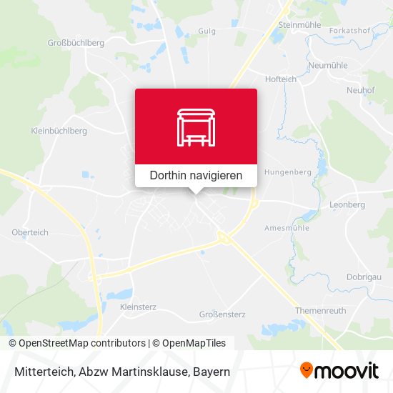 Mitterteich, Abzw Martinsklause Karte