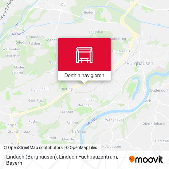 Lindach (Burghausen), Lindach Fachbauzentrum Karte