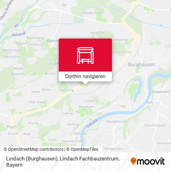 Lindach (Burghausen), Lindach Fachbauzentrum Karte