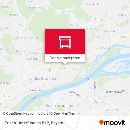 Erlach, Unterführung B12 Karte