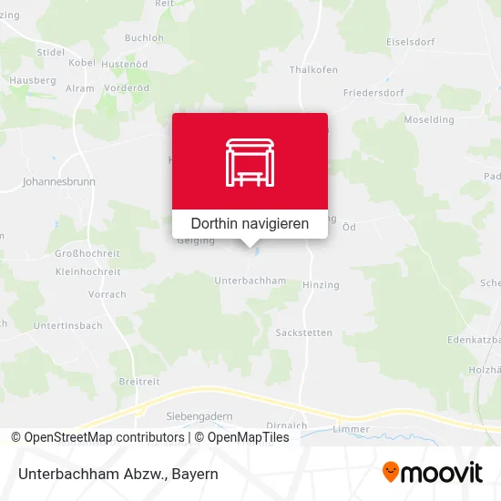 Unterbachham Abzw. Karte