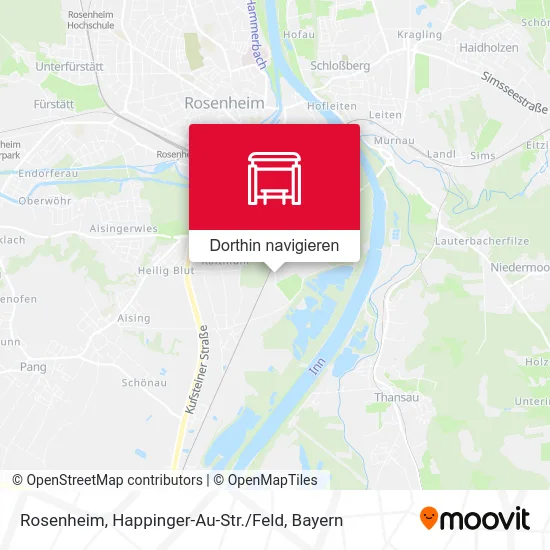 Rosenheim, Happinger-Au-Str. / Feld Karte