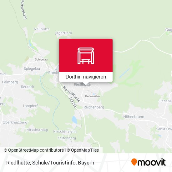 Riedlhütte, Schule/Touristinfo Karte