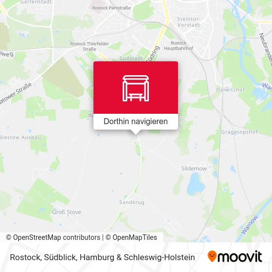 Rostock, Südblick Karte