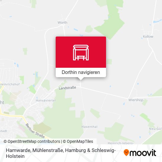 Hamwarde, Mühlenstraße Karte