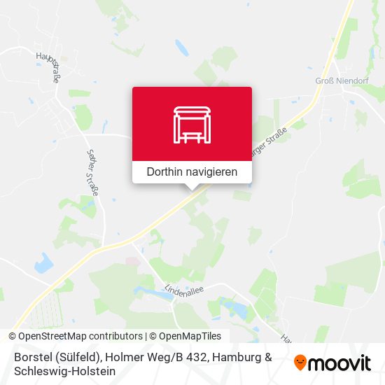 Borstel (Sülfeld), Holmer Weg / B 432 Karte
