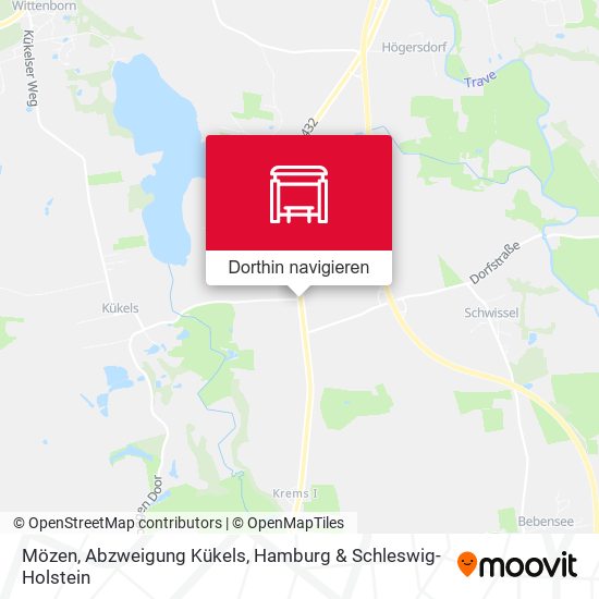 Mözen, Abzweigung Kükels Karte