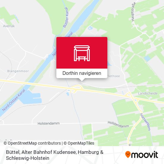Büttel, Alter Bahnhof Kudensee Karte