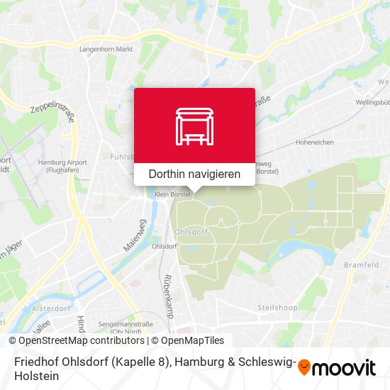 Friedhof Ohlsdorf (Kapelle 8) Karte