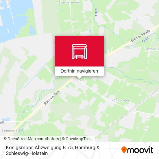 Königsmoor, Abzweigung B 75 Karte