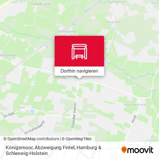 Königsmoor, Abzweigung Fintel Karte