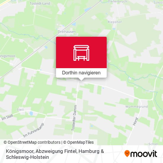Königsmoor, Abzweigung Fintel Karte
