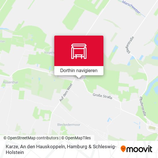 Karze, An den Hauskoppeln Karte