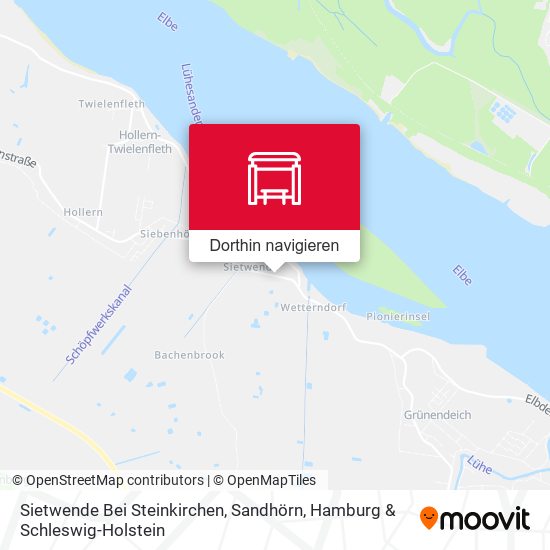 Sietwende Bei Steinkirchen, Sandhörn Karte