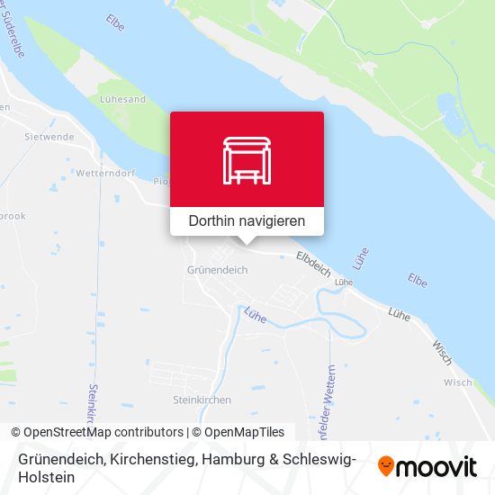 Grünendeich, Kirchenstieg Karte
