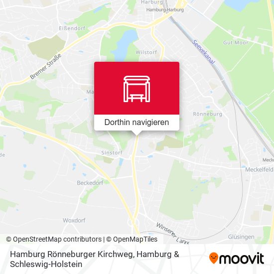 Hamburg Rönneburger Kirchweg Karte