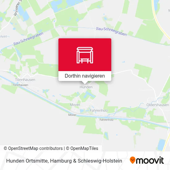 Hunden Ortsmitte Karte