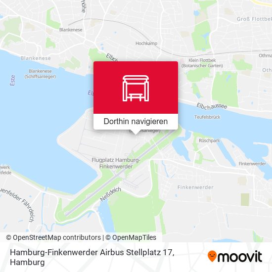 Hamburg-Finkenwerder Airbus Stellplatz 17 Karte