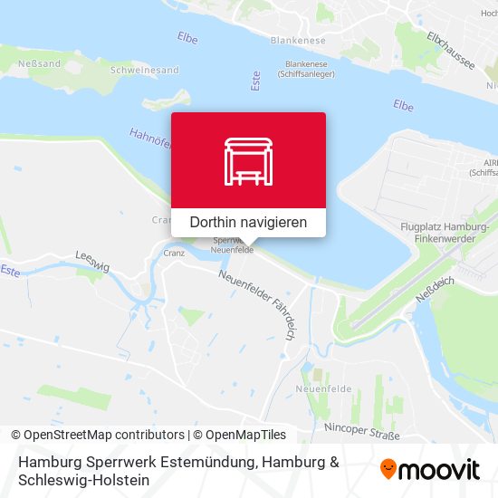 Hamburg Sperrwerk Estemündung Karte