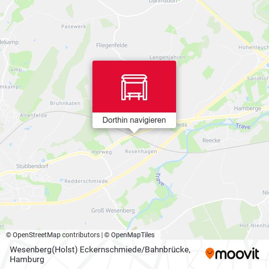 Wesenberg(Holst) Eckernschmiede / Bahnbrücke Karte