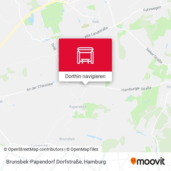 Brunsbek-Papendorf Dorfstraße Karte