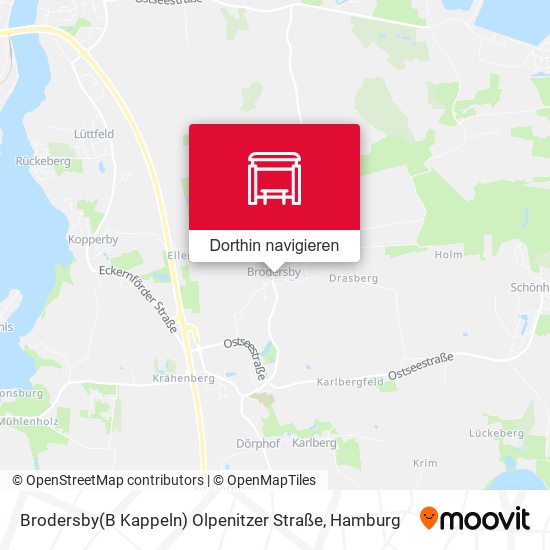 Brodersby(B Kappeln) Olpenitzer Straße Karte