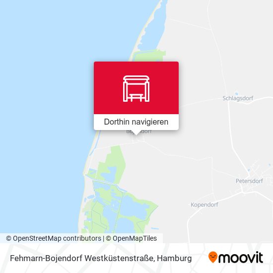 Fehmarn-Bojendorf Westküstenstraße Karte