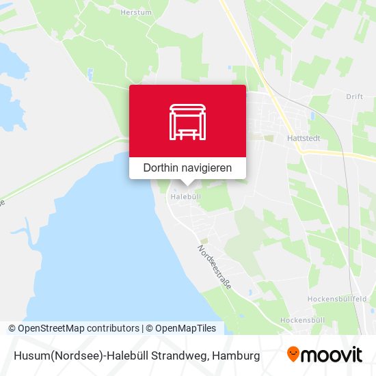 Husum(Nordsee)-Halebüll Strandweg Karte