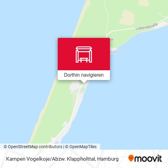 Kampen Vogelkoje / Abzw. Klappholttal Karte